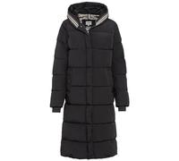 camel active Damen Langer Puffermantel aus recyceltem Polyester Schwarz, womenswear-46