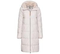 camel active Damen Langer Puffermantel mit gefütterter Kapuze Perlweiß, womenswear-44