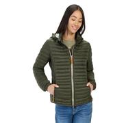 Camel Active Damen Steppjacke, gefütterter Stehkragen, leicht, recyceltes Polyamid, Waldgrün, Gr. 36