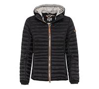 camel active Damen leichte Steppjacke mit Abnehmbarer Kapuze Schwarz, womenswear-36