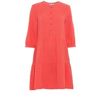 camel active Damen Musselin Stufenkleid mit Knopfleiste
