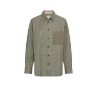 camel active Damen Overshirt aus Baumwoll-Lyocell-Mix Graugrün, womenswear-3XL