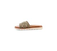 camel active Damen Pantoletten, Frauen Sandalen,Wechselfußbett,Sommerschuhe,Freizeitschuhe,offene Schuhe,Strandschuhe,Khaki,38 EU