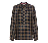 camel active - Regular Fit Karobluse aus Viskose dark khaki check - Gr. - M