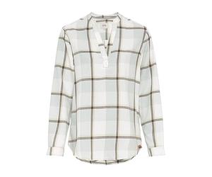 camel active Damen Schlupfbluse in einem Flanellkaro Khaki, Womenswear-S