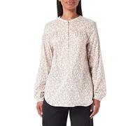 camel active Damen Schlupfbluse mit Allover-Blumenprint Hellbraun-weiß, Womenswear-M