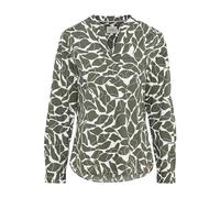 camel active Damen Schlupfbluse mit floralem Allover-Print Grün-Weiß, Womenswear-XS