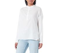 camel active Damen Schlupfbluse mit Jerseyeinsatz Weiß, Womenswear-XS