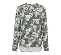 camel active Damen Schlupfbluse mit Stehkragen Khaki Grau, Womenswear-XXL