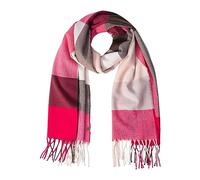 camel active Damen Softer Webschal mit kariertem Muster Pink-Grau, womenswear-OS