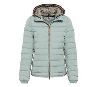 camel active Damen Steppjacke mit Abnehmbarer Kapuze Grün Grau, womenswear-44