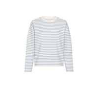 camel active Damen Sweatshirt aus einem Baumwollmix | Gestreiftes langarm Sweatshirt mit Rundhalsausschnitt im Boxy Fit