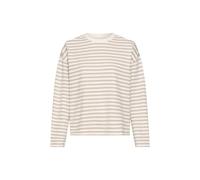 camel active Damen Sweatshirt aus einem Baumwollmix | Gestreiftes langarm Sweatshirt mit Rundhalsausschnitt im Boxy Fit