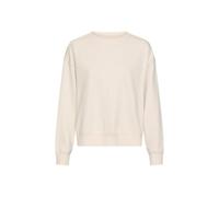 camel active Damen Sweatshirt mit Backprint | Gestreiftes langarm Sweatshirt im Boxy Fit mit Rundhalsausschnitt und Seitenschlitze