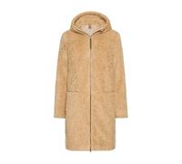 camel active Mantel aus Teddyfell mit Kapuze und Zweiwege-Reißverschluss in Beige, Größe 36