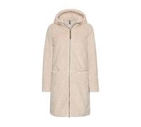 camel active Mantel aus Teddyfell mit Kapuze und Zweiwege-Reißverschluss in Offwhite, Größe 46