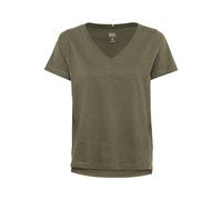 camel active Damen V-Neck T-Shirt aus Organic Cotton Olive, Womenswear-XS