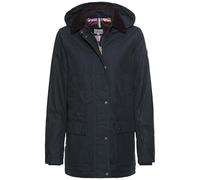 camel active Damen Wachsjacke mit Abnehmbarer Kapuze Dunkelblau, womenswear-44