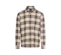 Camel Active Regular-Fit Freizeithemd aus Flanell mit Label-Stitching Offwhite Melange Größe M
