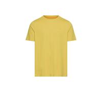 Kurzarmshirt CAMEL ACTIVE, Herren, Gr. M, moss gelb, Jersey, Obermaterial: 71% Baumwolle, 25% Polyester, 4% Elasthan, bestickt, unifarben, regular fit hüftbedeckend, Rundhals, abgesteppte Kante, Shirt