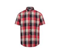 camel active Herren Kariertes Kurzarmhemd aus Reiner Baumwolle Rot, Menswear-M