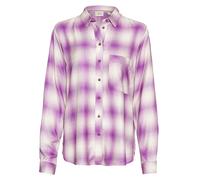 camel active Damen Karobluse aus Reiner Viskose Violett-Weiß, Womenswear-L