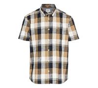 Camel Active Herren Kurzarmhemd 409261-5S61 Kariert aus reiner Baumwolle Braun Größe L