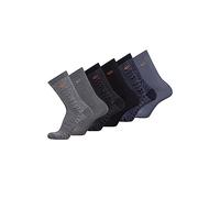 camel active Herren atmungsaktive Socken im 6er-Pack in Blau, Grau und Schwarz Mehrfarbig menswear-47-50