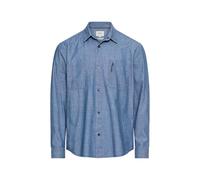 Camel Active Herren Langarmhemd aus reiner Baumwolle, atmungsaktiv, Regular Fit Blau 3XL