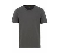 camel active Herren Basic Kurzarm T-Shirt mit Rundhalsausschnitt aus Reiner Baumwolle Grau, Menswear-XL