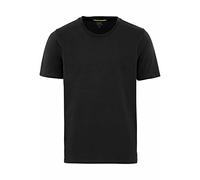 camel active Herren Basic Kurzarm T-Shirt mit Rundhalsausschnitt aus Reiner Baumwolle Schwarz, Menswear-L