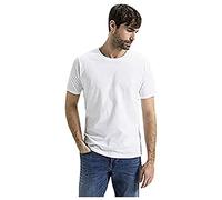 camel active Herren Basic Kurzarm T-Shirt mit Rundhalsausschnitt aus Reiner Baumwolle Weiß, menswear-4XL