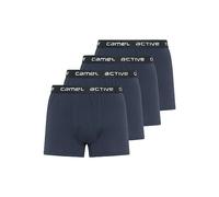 camel active Herren Boxershorts 4er Pack - Blau, Grau, Schwarz, Weiß Bequeme Baumwoll-Unterhosen - Einfarbige Shorts Blau menswear-XL