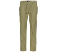 camel active Herren Chinohose mit Kordelzug aus einem Leinenmix Dunkelgrün, menswear-34/30