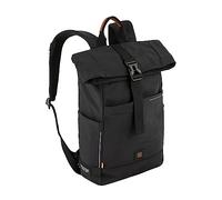 camel active Herren CITY Rucksack mit Reißverschluss und Überschlag Schwarz menswear-L