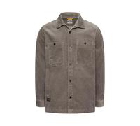 camel active Herren Cord Overshirt mit Druckknöpfen Steingrau, Menswear-M