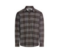 camel active Regular Fit Freizeithemd aus Flanell mit Label-Stitching in Dunkelbraun, Größe 3XL