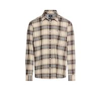Camel Active Regular-Fit Freizeithemd aus Flanell mit Label-Stitching Offwhite Melange Größe M