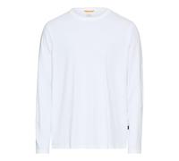Langarmshirt CAMEL ACTIVE, Herren, Gr. XL, weiß, Obermaterial: 71% Baumwolle, 25% Polyester, 4% Elasthan, unifarben, casual, regular fit taillenbedeckt, Rundhals, Langarm gerader Abschluss, Shirts (81