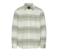 camel active Herren Gestreiftes Hemd aus Reiner Baumwolle Grün Menswear-L