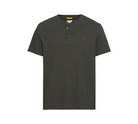 Camel Active Herren T‑Shirt Henley Kurzarm aus reiner Baumwolle Grün M