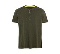 Camel Active Herren T-Shirt Henley Kurzarm aus reiner Baumwolle Grün XXL