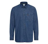 camel active Herren Jeanshemd - Reine Baumwolle, Kentkragen, Regular Fit, Mit Logostickerei auf Brusttasche - Zeitlos und Bequem Dunkelblau Menswear-S