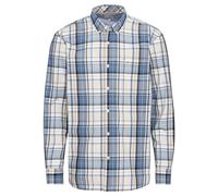 camel active Herren Kariertes Langarmhemd aus Reiner Baumwolle Hellblau, Menswear-M