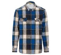 camel active Herren Karohemd aus kerniger Baumwolle Blau, Menswear-S