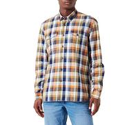 camel active Herren Karohemd aus Reiner Baumwolle Orange-Grün, Menswear-M