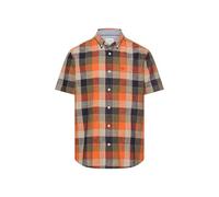 Karohemd CAMEL ACTIVE, Herren, Gr. M, N-Gr, burned orange, Web, Obermaterial: 100% Baumwolle, kariert, normal hüftbedeckend, Rundhals, Hemden Karohemd, Kurzarm, mit Button-Down-Kragen (57486003-M)