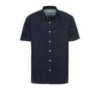 camel active Herren Kurzarm Hemd aus einem Leinen-Baumwoll-Mix Dunkelblau, Menswear-L