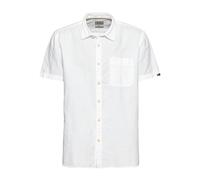 camel active Herren Kurzarm Hemd aus einem Leinen-Baumwoll-Mix Weiß, Menswear-M