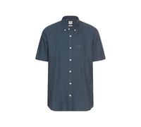 Kurzarmhemd CAMEL ACTIVE, Herren, Gr. M, N-Gr, blau (tinted blau), Web, Obermaterial: 59% Leinen, 41% Baumwolle, unifarben, casual, regular fit taillenbedeckt, Kurzarm gerader Abschluss, Hemden, mit B